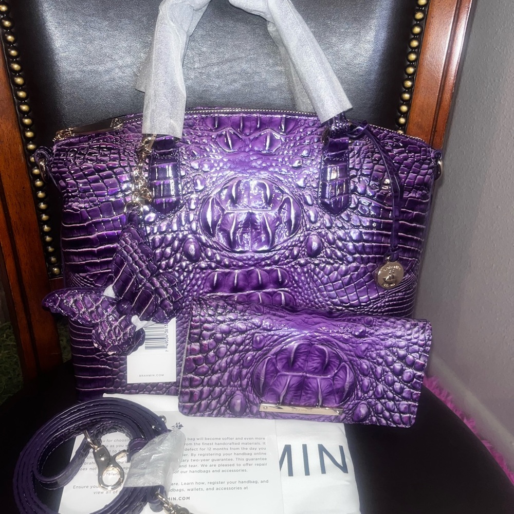 Brahmin Duxbury Ultraviolet Set & Butterfly Tassel